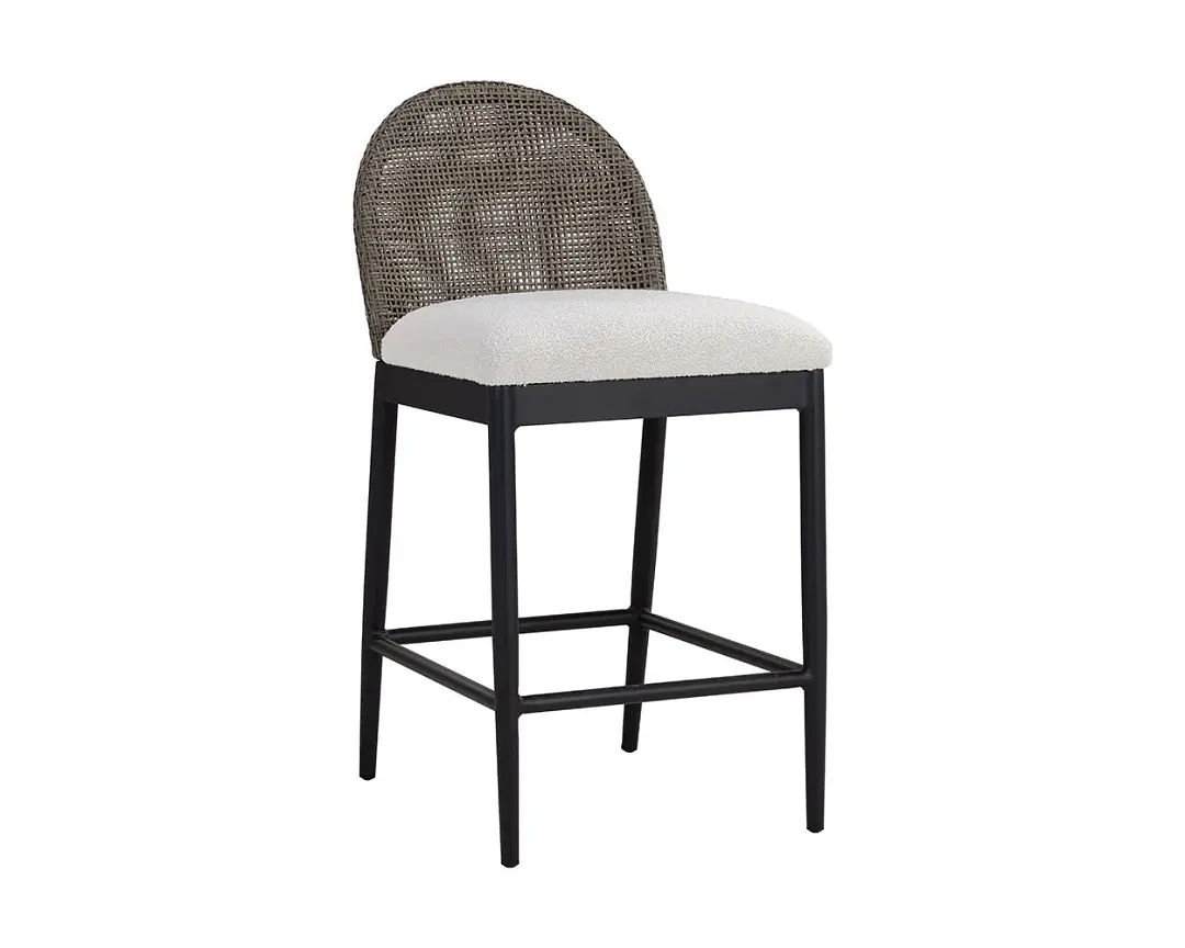 Selma Whitegray 24" Upholstered Barstool Selma Whitegray 24" Upholstered Barstool