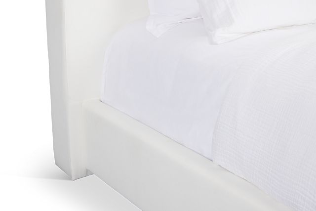Haven White Uph Platform Bed