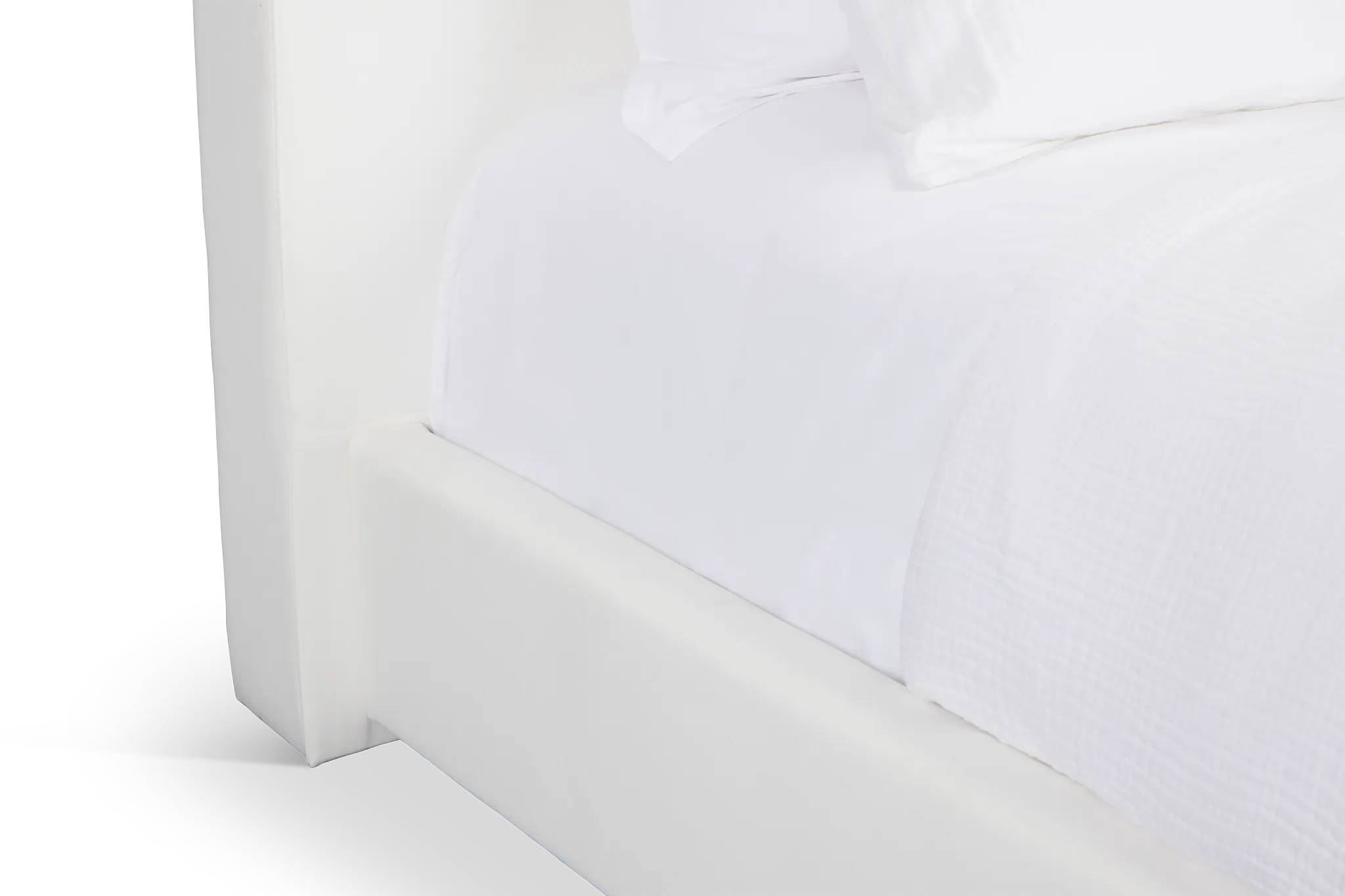 Haven White Uph Platform Bed