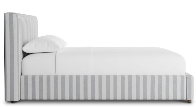 Grayton Sea Lane Light Gray 44" Upholstered Platform Bed