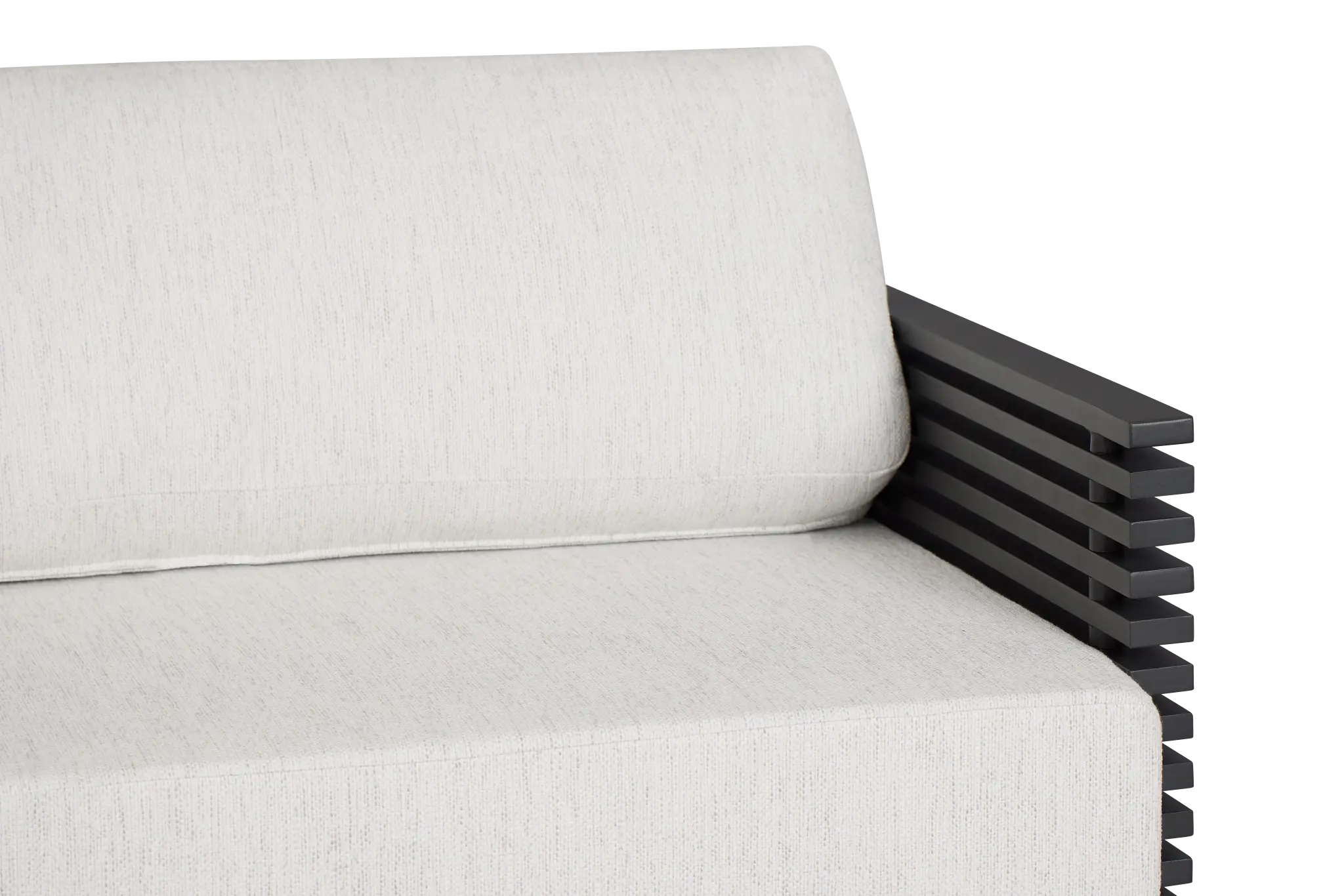 Monterey Black Aluminum Sofa With Light Gray Cushions Monterey Black Aluminum Sofa With Light Gray Cushions