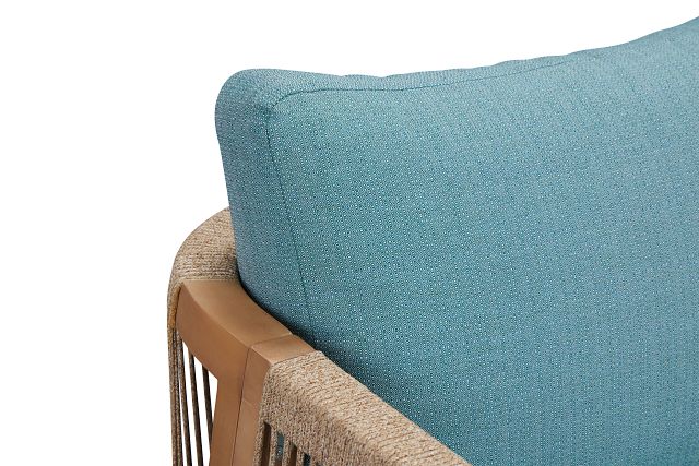 Laguna Light Tone Chair With Teal Cushion