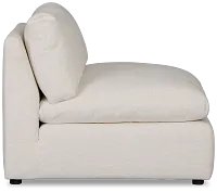 Serena White Fabric Armless Chair
