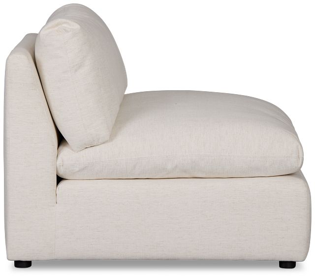 Serena White Fabric Armless Chair