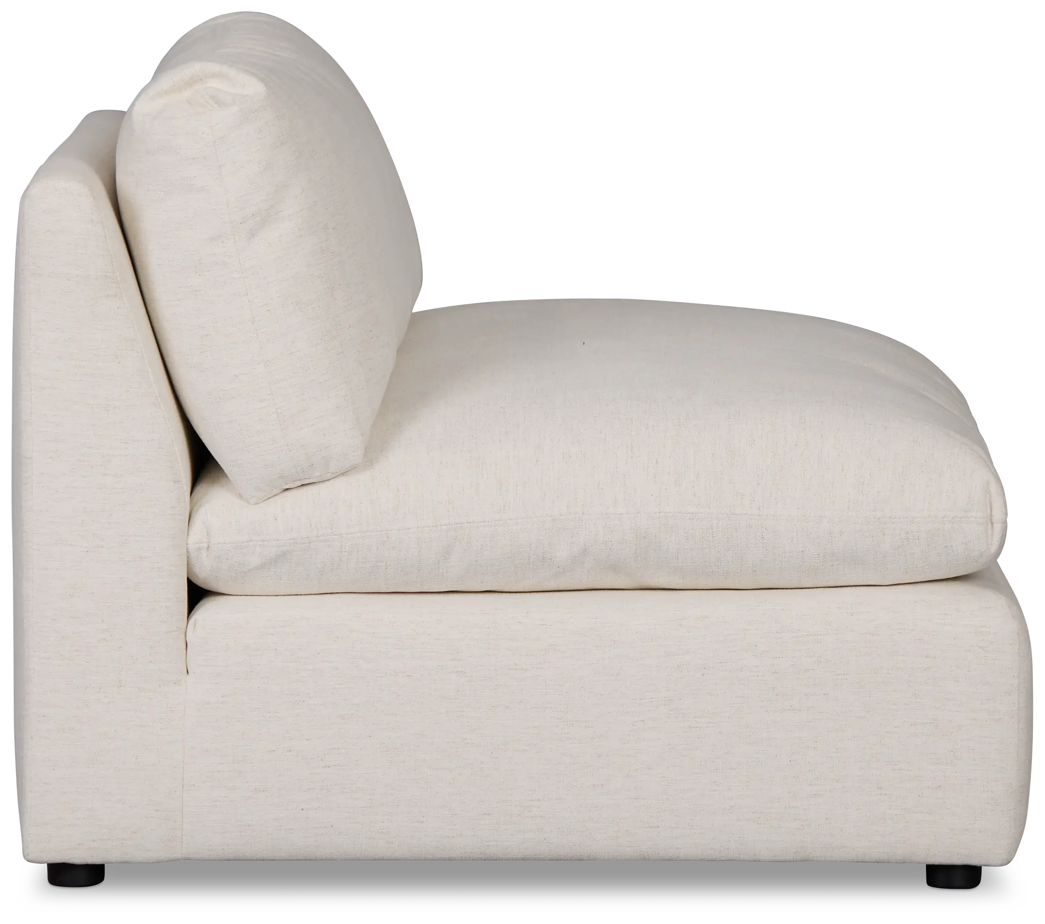 Serena White Fabric Armless Chair Serena White Fabric Armless Chair