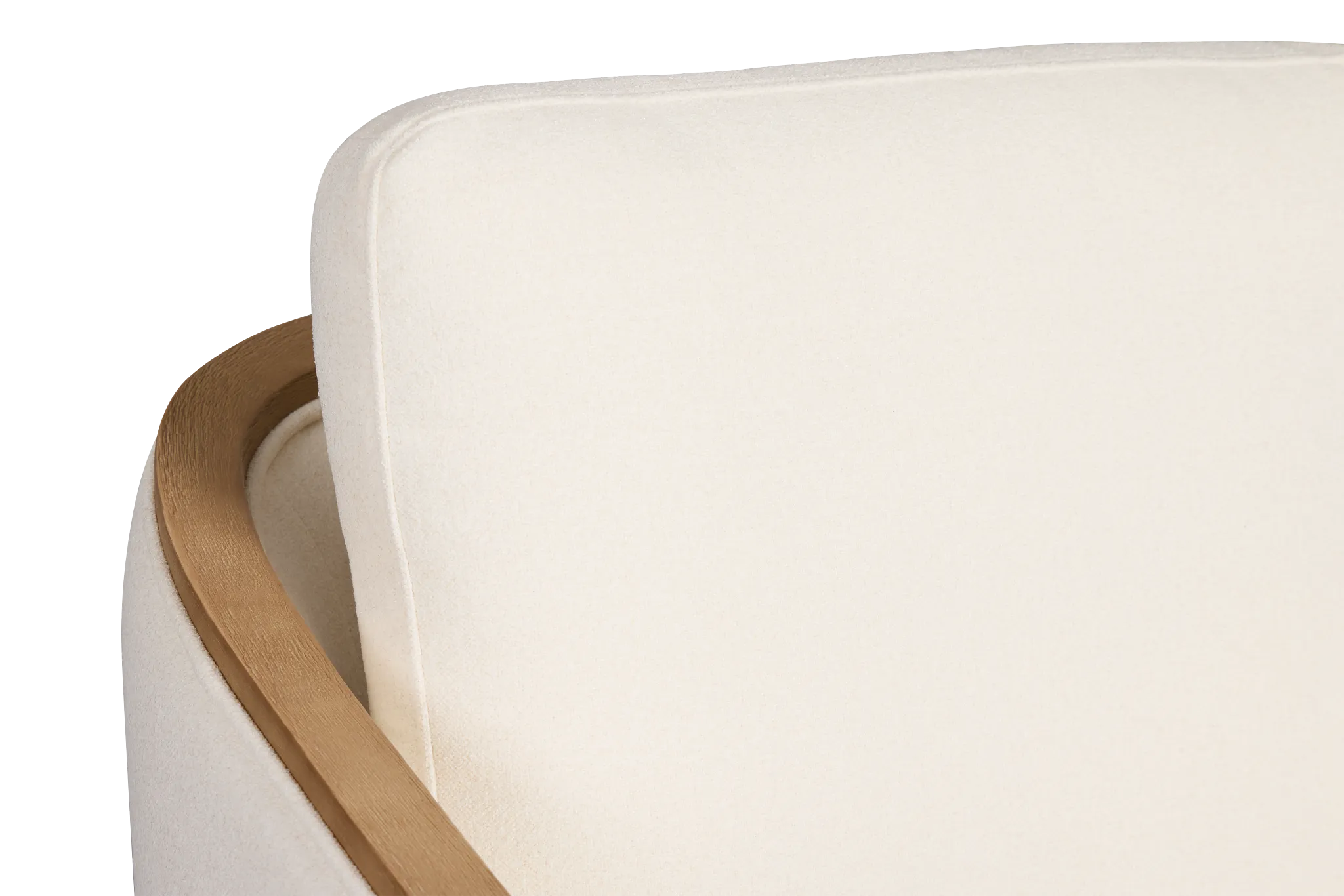 Campbell White Fabric Swivel Accent Chair