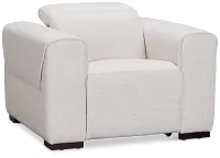 Ellis Light Beige Fabric Power Recliner With Power Headrest
