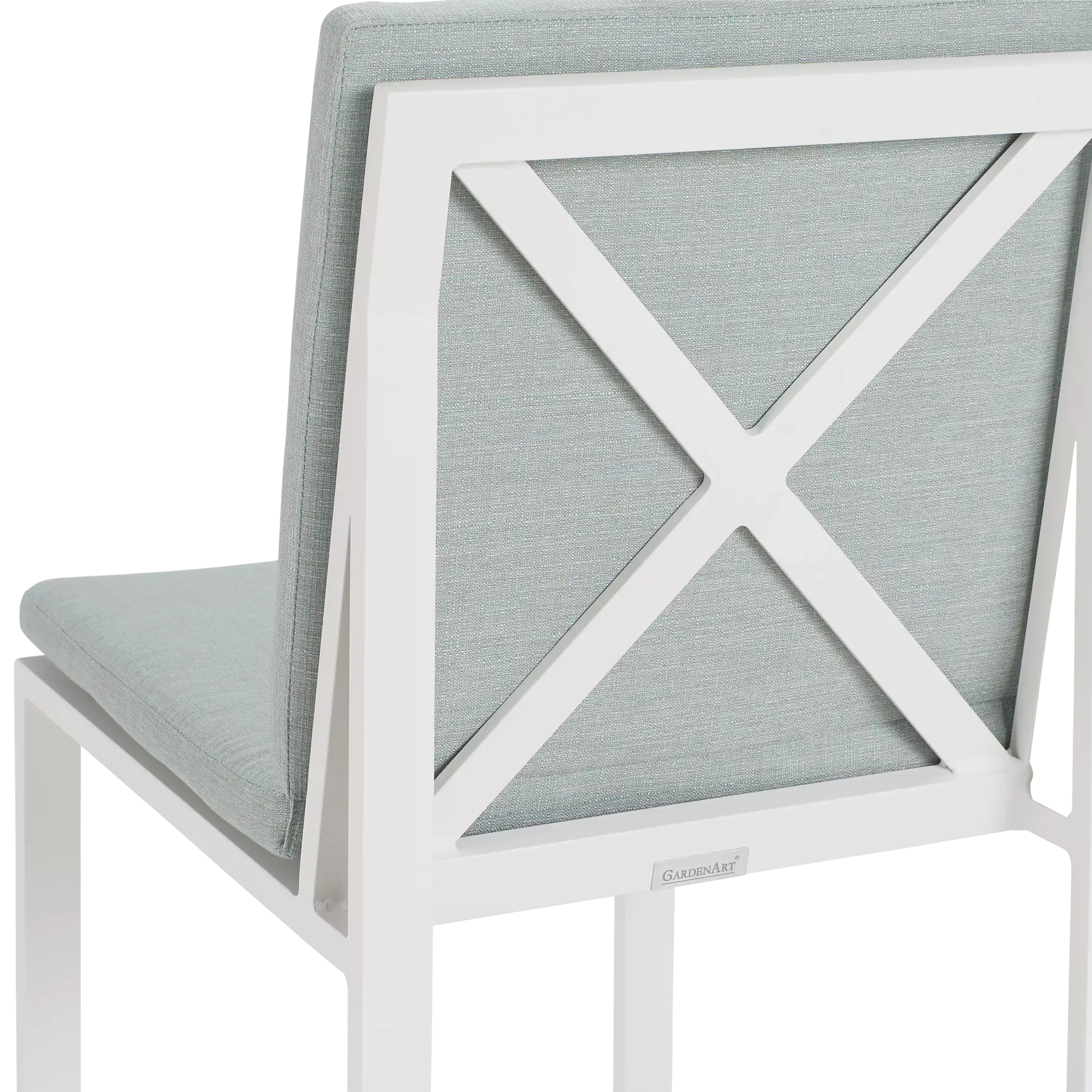 Linear White Teal 70" Aluminum Table & 4 Cushioned Side Chairs Linear White Teal 70" Aluminum Table & 4 Cushioned Side Chairs