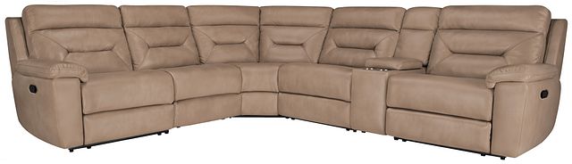 Phoenix Dark Beige Micro Small Two-arm Manually Reclining Sectional (0)