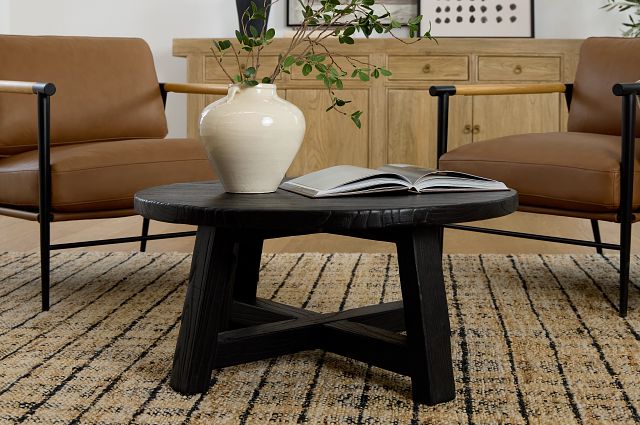 Ronan Black Round Coffee Table
