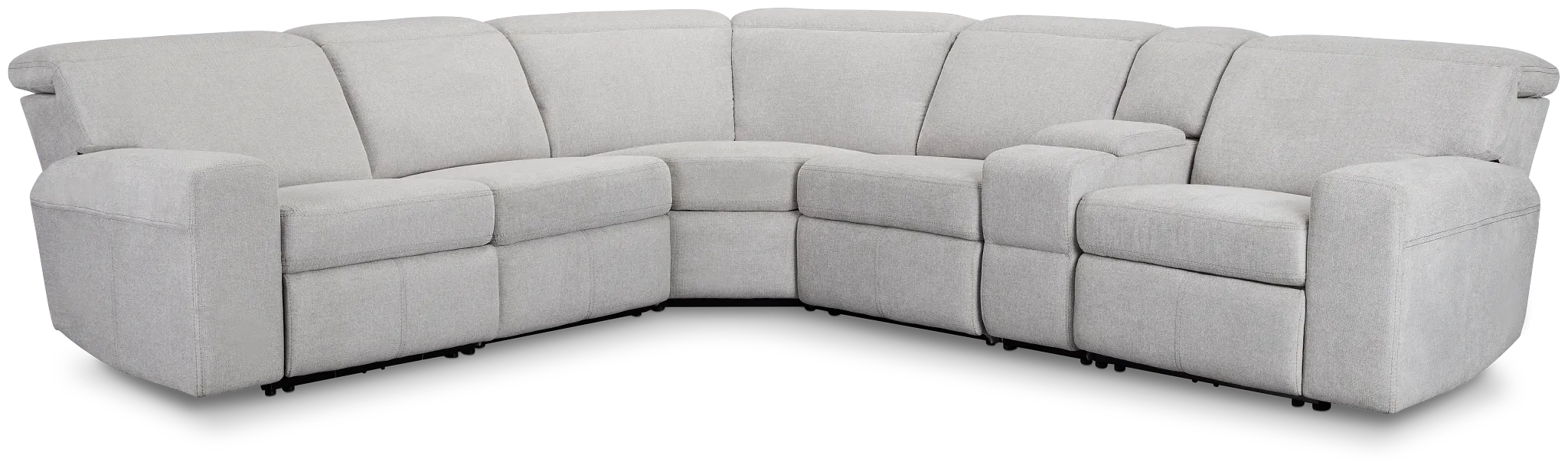 Callum Light Gray Fabric Medium Dual Power 2-arm Reclining Sectional