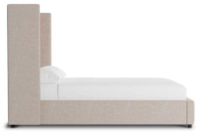 Captiva Elite Light Taupe 60" Upholstered Shelter Bed