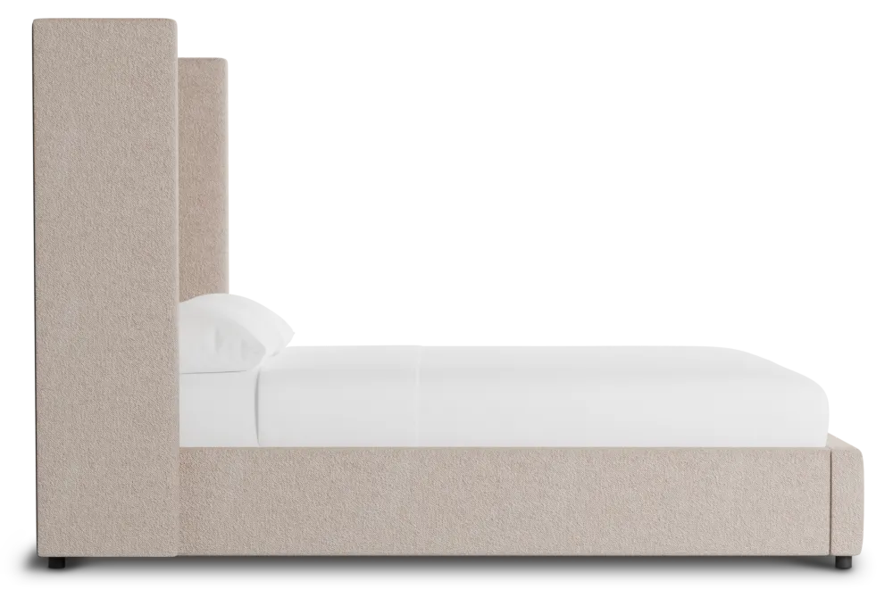 Captiva Elite Light Taupe 60" Upholstered Shelter Bed