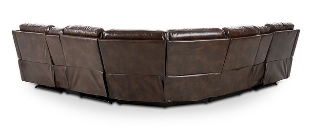 Hunter Dark Brown Micro Large Dual Manually Reclining Two-arm Sectional