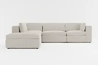 Destin Revenue Beige Fabric 5pc Bumper Sectional