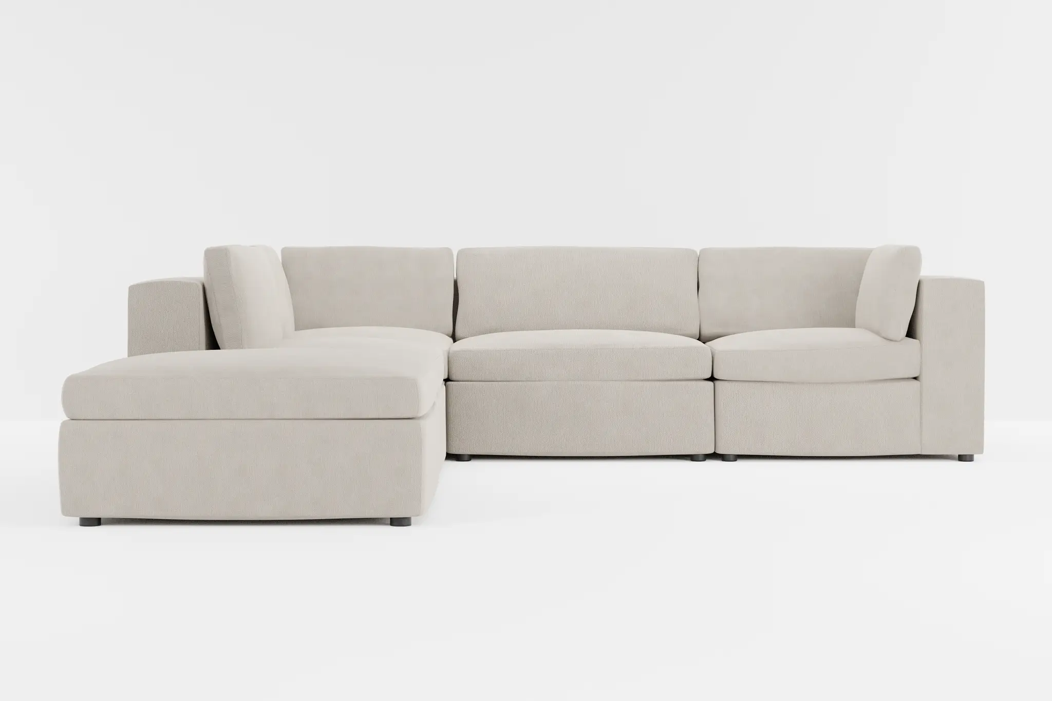 Destin Revenue Beige Fabric 5pc Bumper Sectional Destin Revenue Beige Fabric 5pc Bumper Sectional