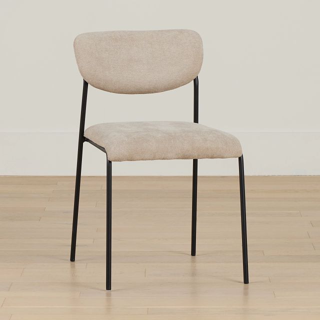 Lynden Beige Metal Upholstered Side Chair