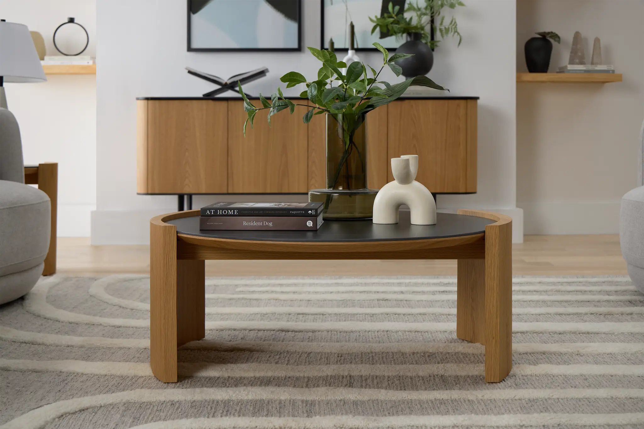 Nomad Light Tone Ceramic Round Coffee Table Nomad Light Tone Ceramic Round Coffee Table