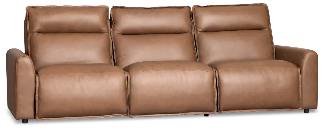 Edison Dark Brown Leather/Vinyl 3-piece Modular Power Sofa Edison Dark Brown Leather/Vinyl 3-piece Modular Power Sofa