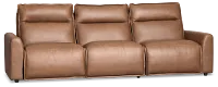 Edison Dark Brown Leather/Vinyl 3-piece Modular Power Sofa