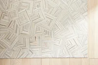 Puzzle Light Gray Leather 8x10 Area Rug