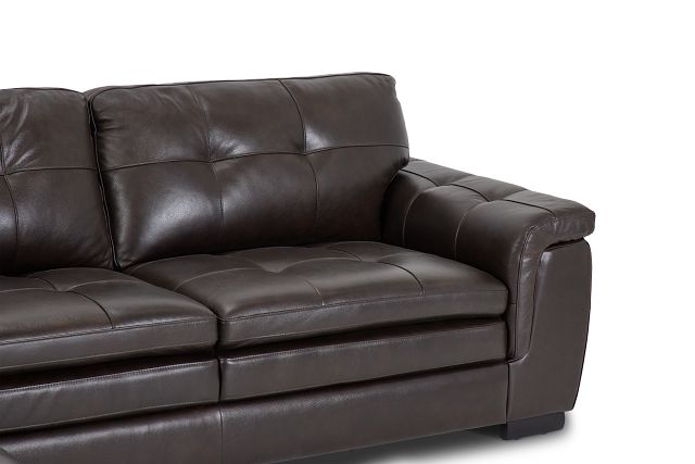 Braden Dark Brown Leather Left Chaise Sectional