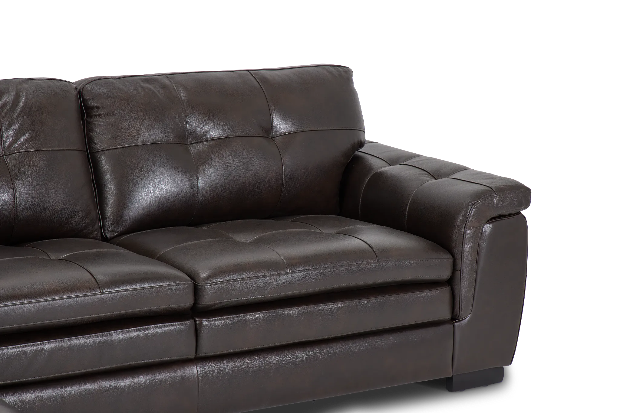 Braden Dark Brown Leather Left Chaise Sectional
