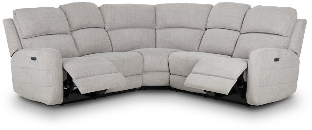 Piper Gray Fabric Small Two-arm Power Reclining Sectional