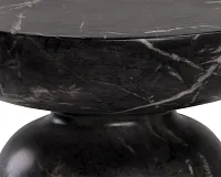 Briar Black Marble Round End Table
