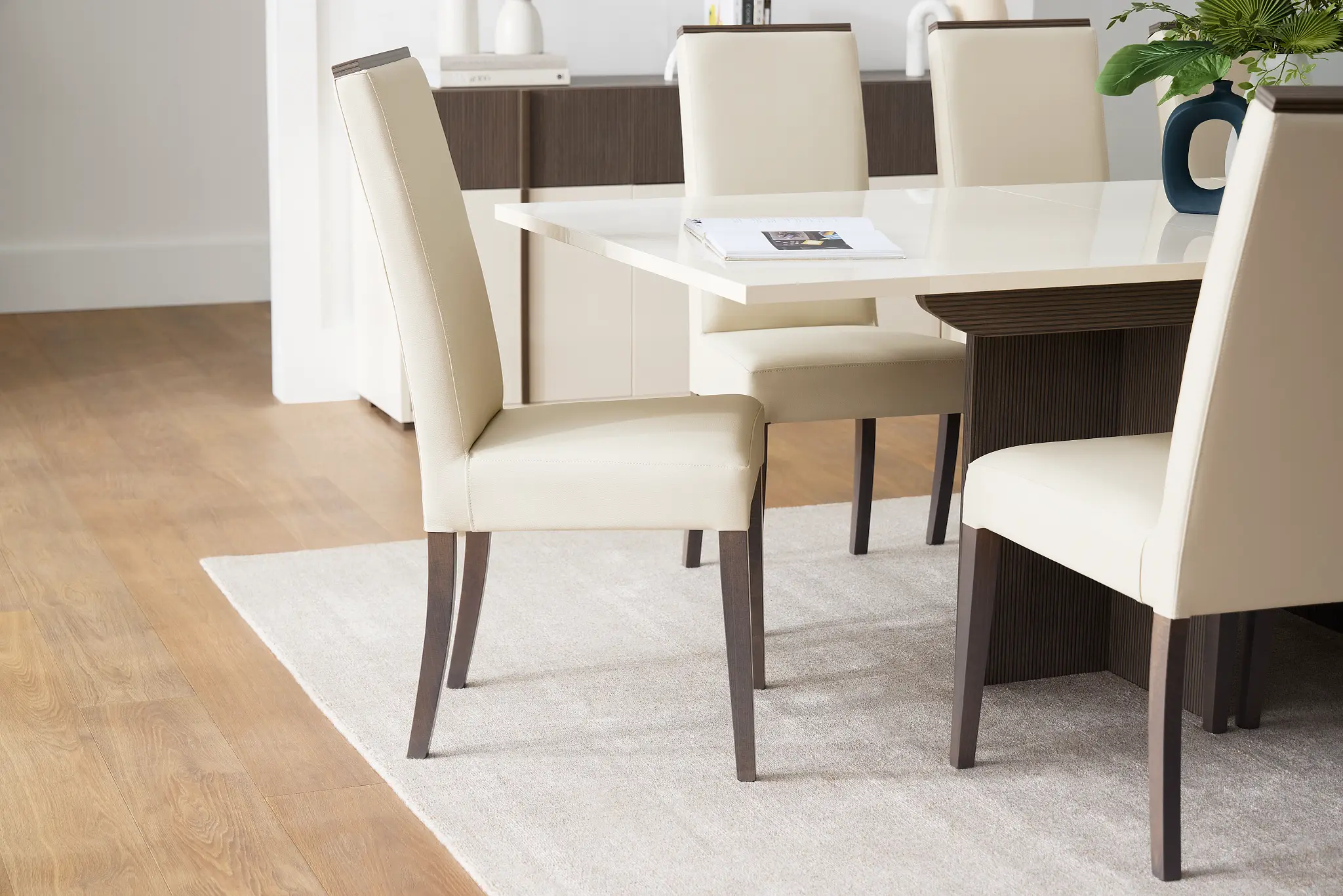 Sienna Two-tone Table & 4 Leather Chairs Sienna Two-tone Table & 4 Leather Chairs