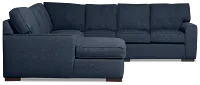 Sinclair Dark Blue Fabric Large Left Chaise Sectional