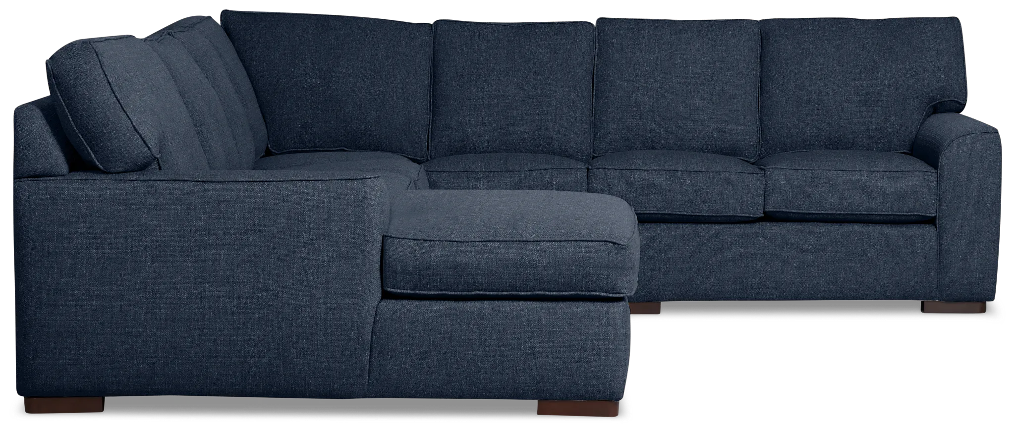 Sinclair Dark Blue Fabric Large Left Chaise Sectional