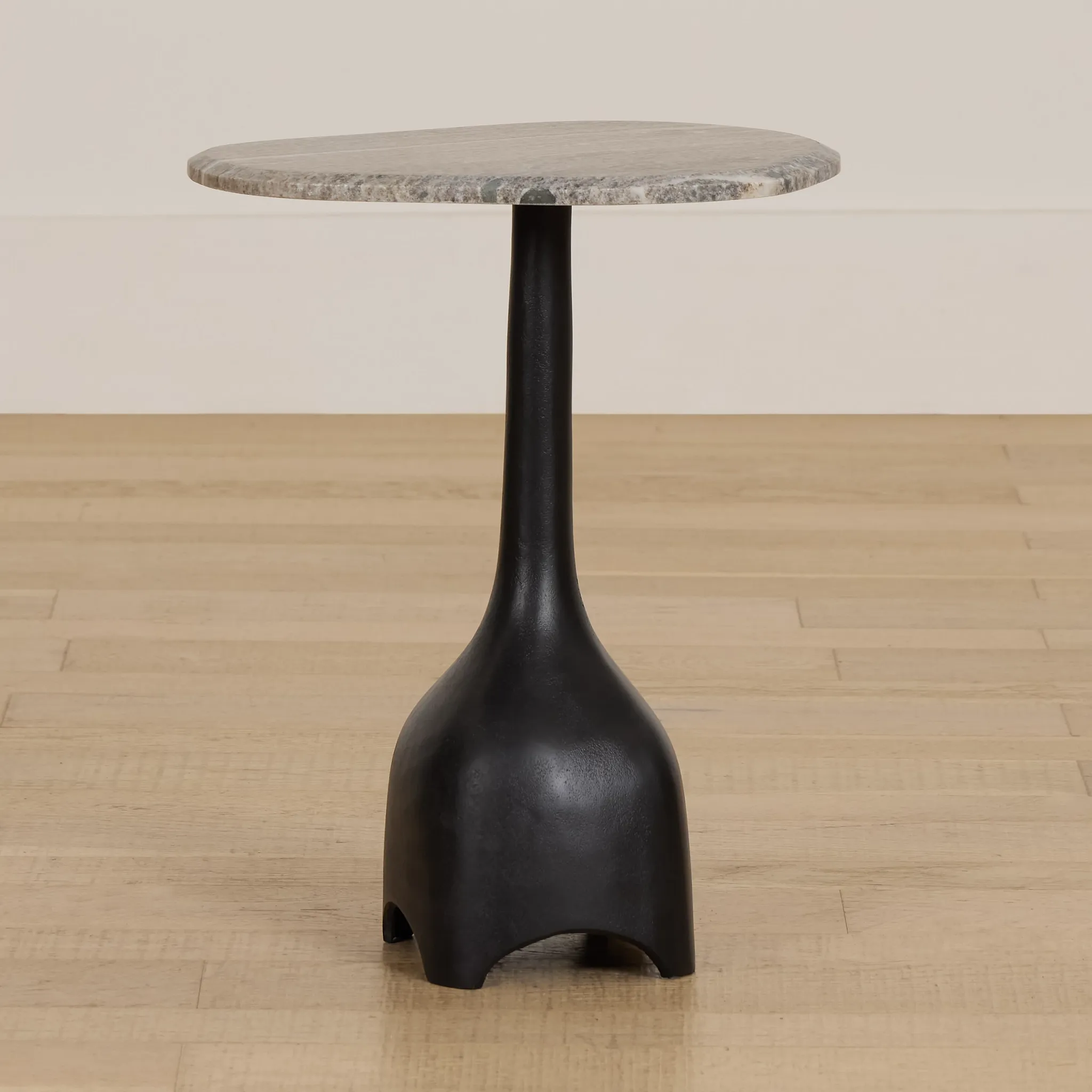 Lital Black Stone Accent Table