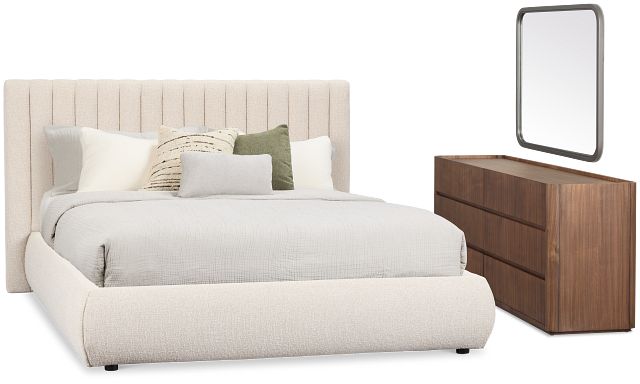 Nomad Light Beige Uph Platform Bedroom With Mid-tone Cases