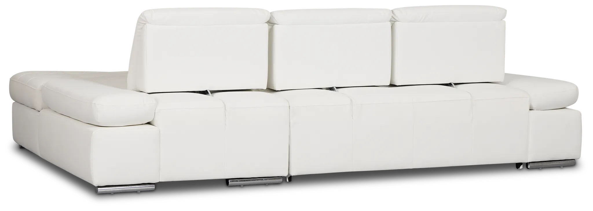 Eden White Micro Right Chaise Sleeper Sectional