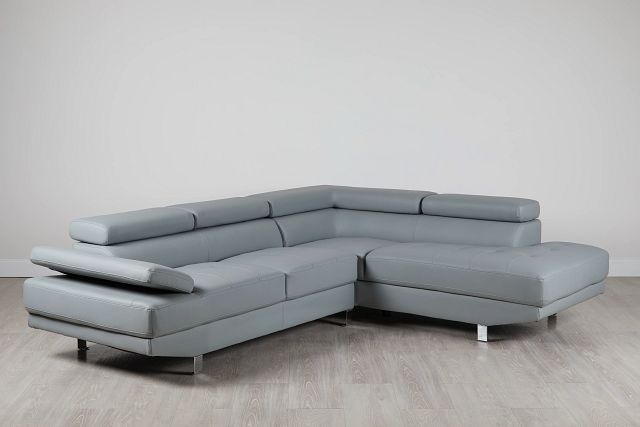 Zane Dark Gray Micro Right Chaise Sectional