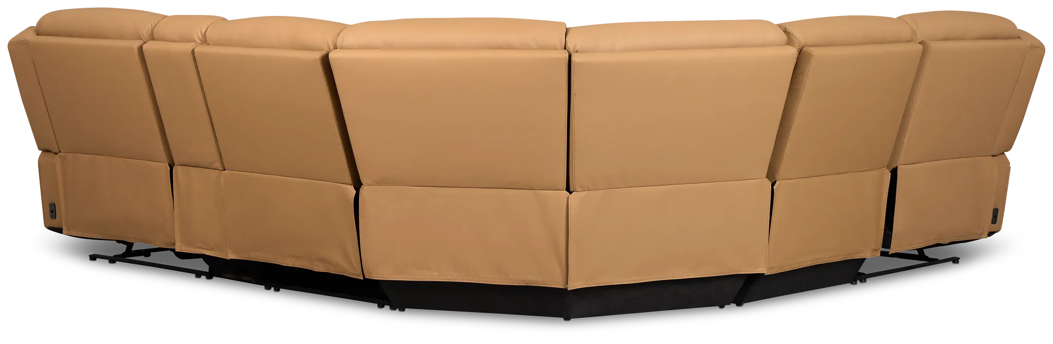 Wilder Brown Leather Medium Tri Power Sectional W/refrigerated Console