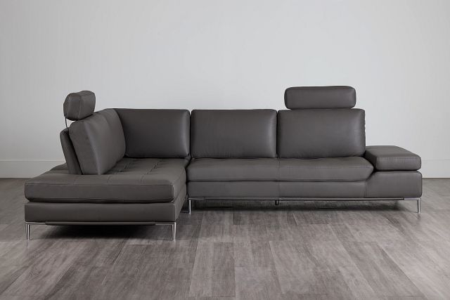 Camden Dark Gray Micro Left Chaise Sectional With Removable Headrest (0)