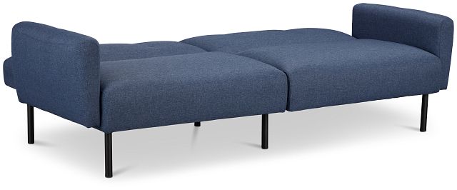 Denali Dark Blue Fabric Sofa Futon