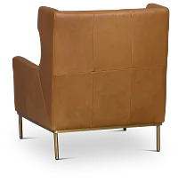 Cassian Brown Leather Accent Chair