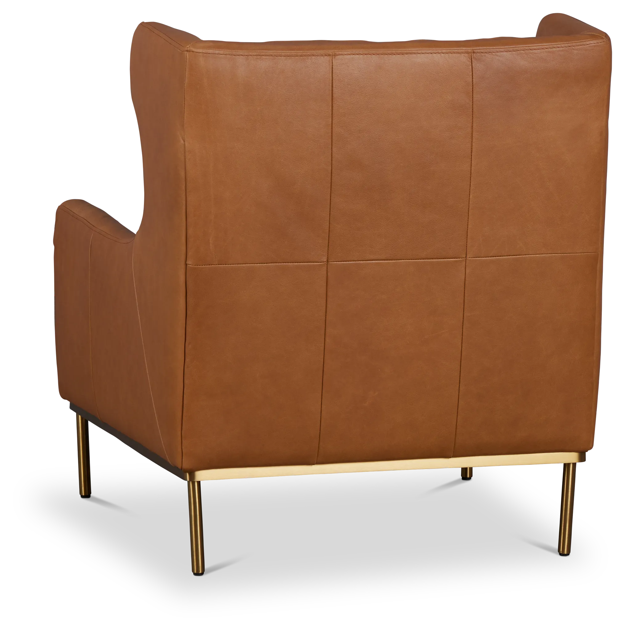 Cassian Brown Leather Accent Chair