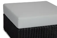 Montecito Black Large Ottoman With Light Blue Cushions