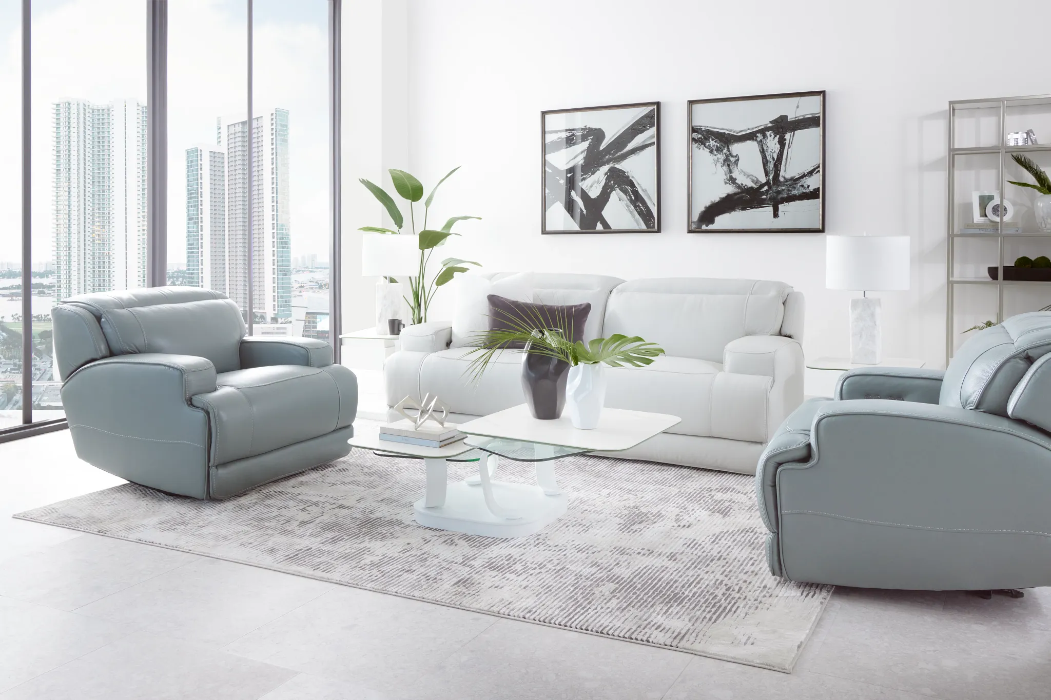 Reign Gray Lthr/vinyl Power Reclining Sofa