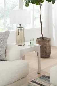 Stacey White Square End Table