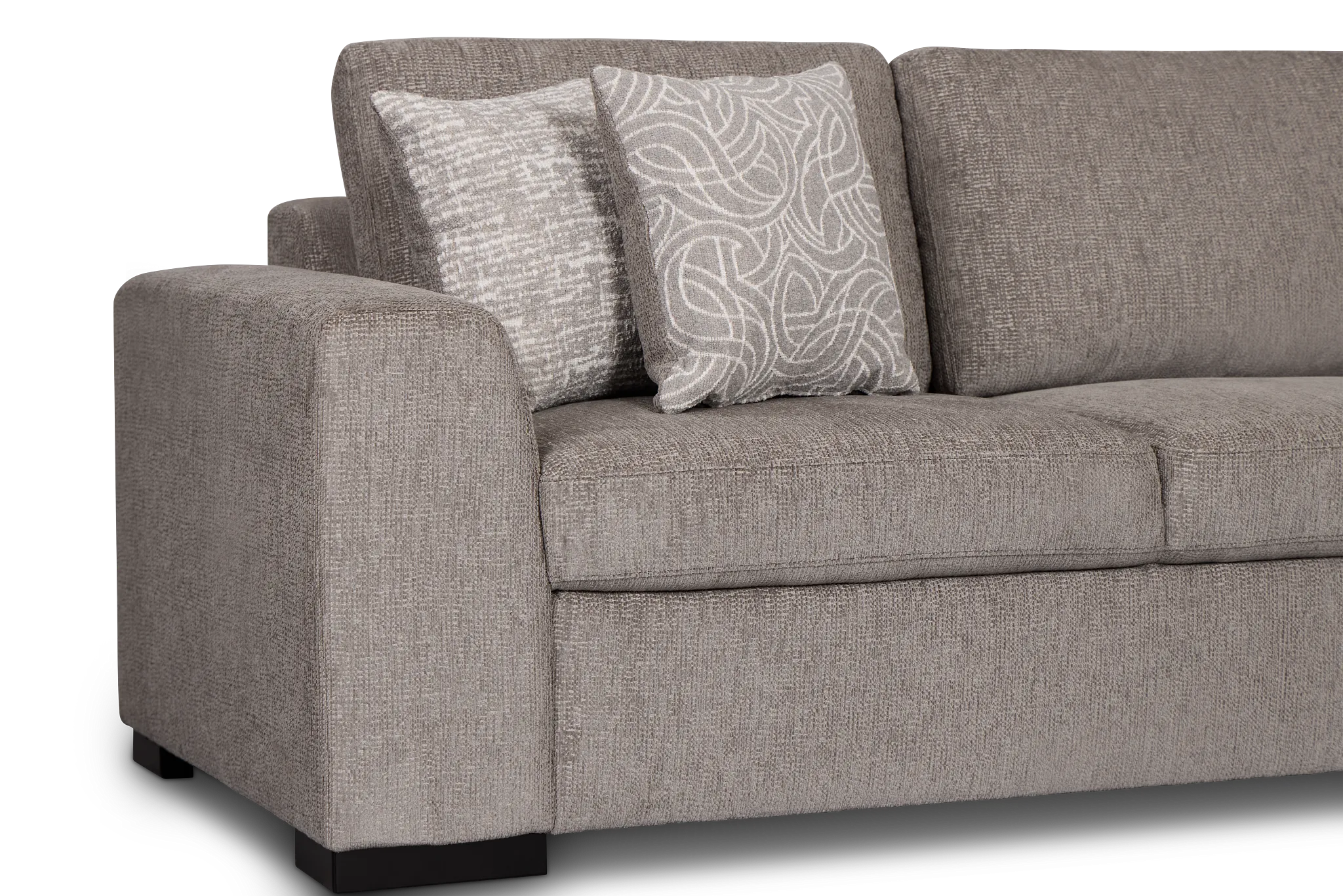 Blakely Gray Fabric Small Right Bumper Sectional