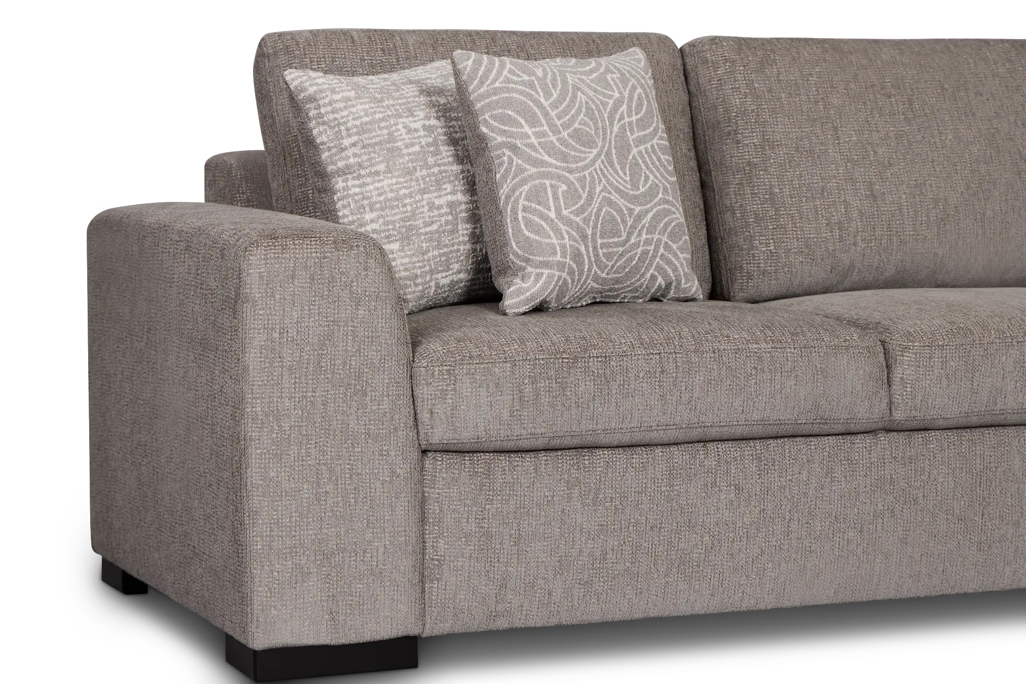Blakely Gray Fabric Small Right Bumper Sectional Blakely Gray Fabric Small Right Bumper Sectional