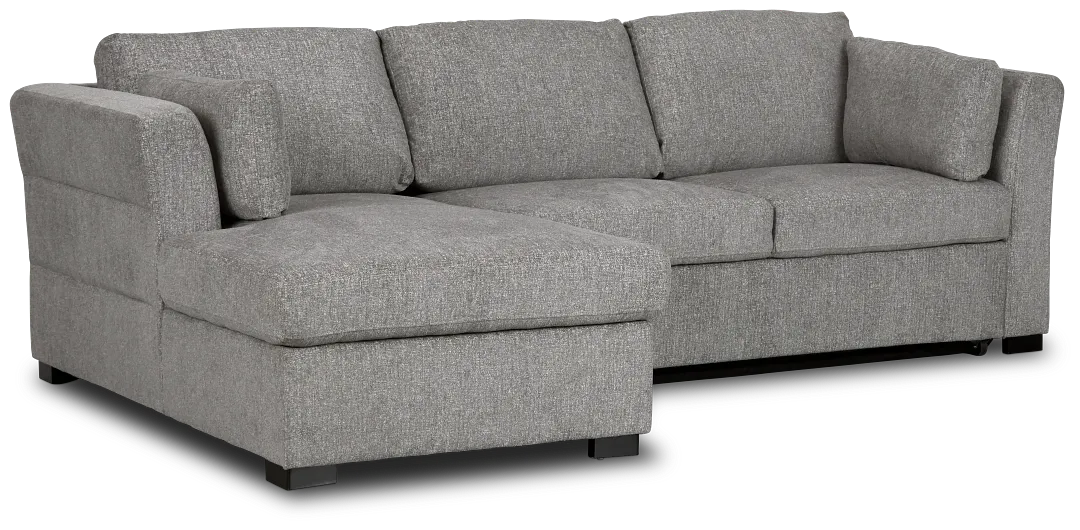 Amber Dark Gray Fabric Small Left Chaise Storage Sleeper Sectional