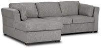 Amber Dark Gray Fabric Small Left Chaise Storage Sleeper Sectional