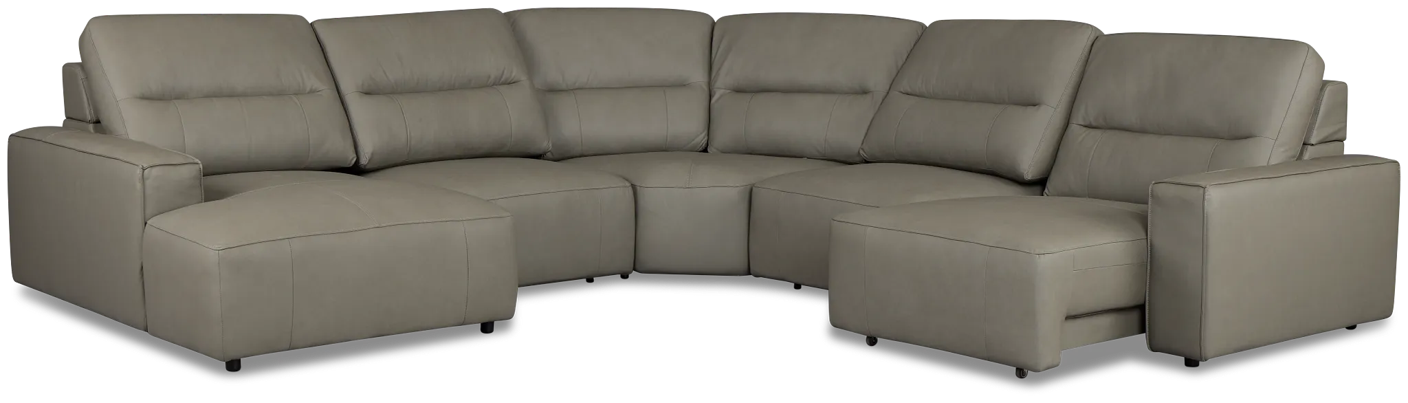 Rudy Gray Lthr/vinyl Small Right Chaise Power Extension Sectional