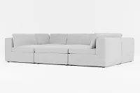 Destin Suave Gray Fabric 6-piece Pit Sectional